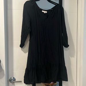 Loft Split Neck Swing Dress